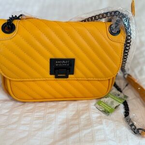 Badgley Mischka Vibrant Yellow Quilted Crossbody Bag